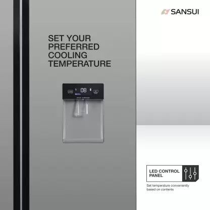 Sansui 544 L Frost Free Side by Side Refrigerator (Silver Steel, 520ISSNS) (OPEN BOX) Sansui 544 L Frost Free Side by Side Refrigerator (Silver Steel, 520ISSNS) (OPEN BOX)